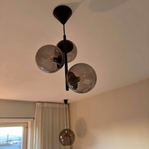 Taklampa med 3 glasglober – mycket fint skick