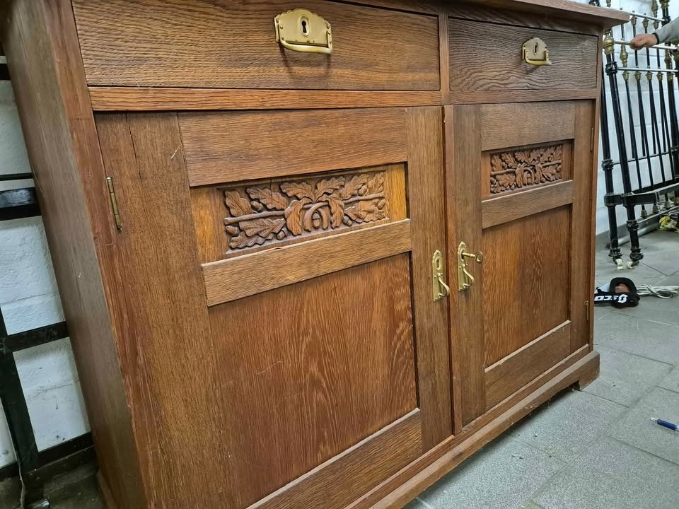 Antik ekskänk med överdel - Bild 3